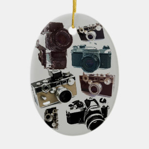 Ornement En Céramique appareil-photo affligé de photographie de
