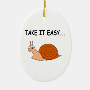Ornement En Céramique Apportez-le facilement mignon escargot de dessin