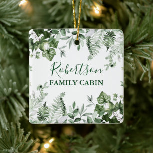 Ornement En Céramique Aquarelle de famille Cabine Ivy Sage Ferns Botaniq