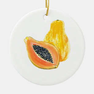 Ornement En Céramique Aquarelle de Papaya