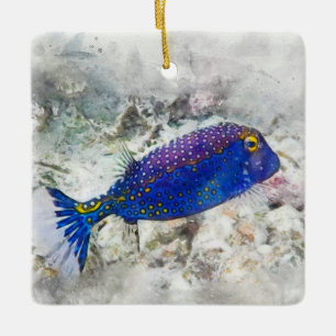 Ornement En Céramique Aquarelle de poisson tropical hawaïen - Poisson-t