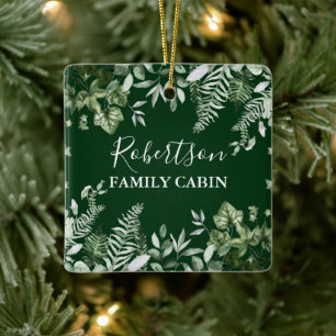 Ornement En Céramique Aquarelle famille Cabine Ivy Sage Ferns Vert