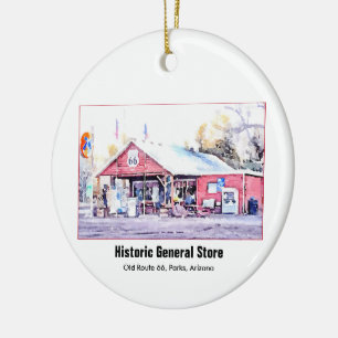Ornement En Céramique Aquarelle historique d'épicerie générale de