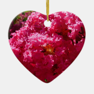 Ornement En Céramique Arbre de Lagerstroemia Fleurs Magenta