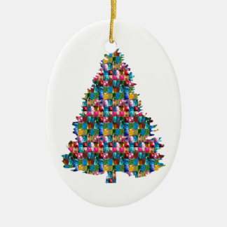 Ornement En Céramique Arbre de Noël clouté par GEMME :  Joyeux Noël