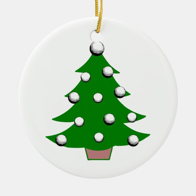 Ornement En Céramique Arbre de Noël de boule de golf (Devant)