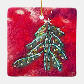 Ornement En Céramique Arbre de Noël neigeux