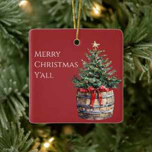 Ornement En Céramique Arbre de Noël occidental en baril