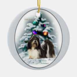 Ornement En Céramique Arbre de Noël Shih Tzu