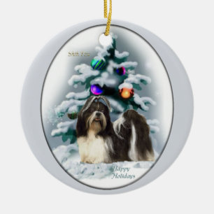Ornement En Céramique Arbre de Noël Shih Tzu