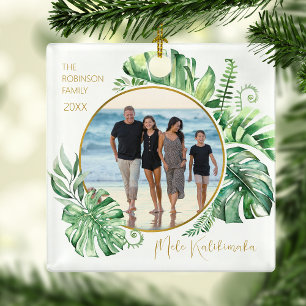 Ornement En Céramique Arbre de Noël tropical hawaïen Mele Kalikimaka