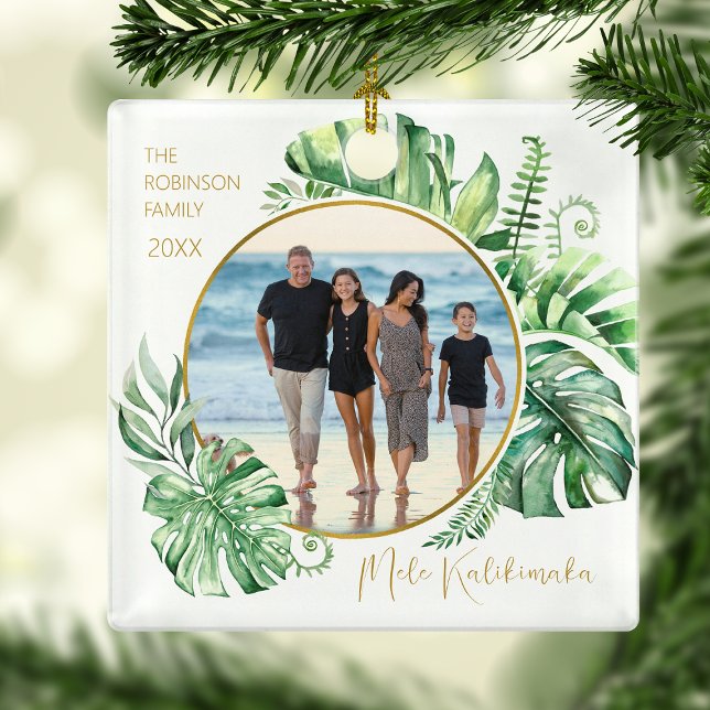 Ornement En Céramique Arbre de Noël tropical hawaïen Mele Kalikimaka (Créateur téléchargé)