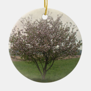 Ornement En Céramique Arbre pomme en fleurs