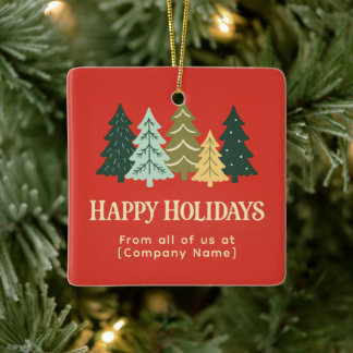 Ornement En Céramique Arbres de Noël Modernes Entreprise Joyeuses Fêtes