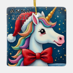 Ornement En Céramique Arc rouge licorne personnalisé