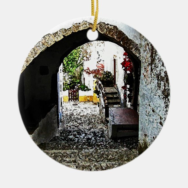 Ornement En Céramique Arcade dans Obidos Portugal (Devant)