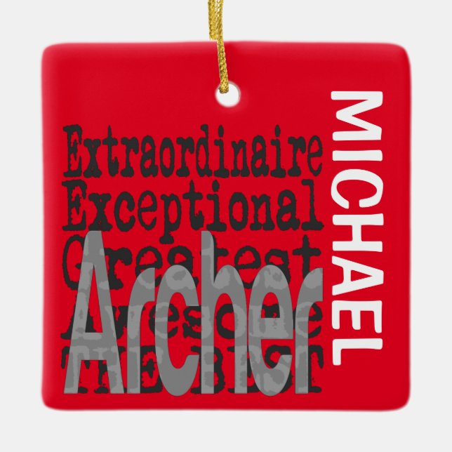 Ornement En Céramique Archer Extraordinaire CUSTOM (Devant)