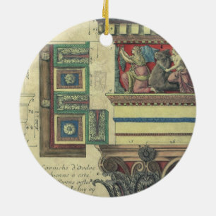 Ornement En Céramique Architecture Ancienne, Colonne avec Moulure de Cor