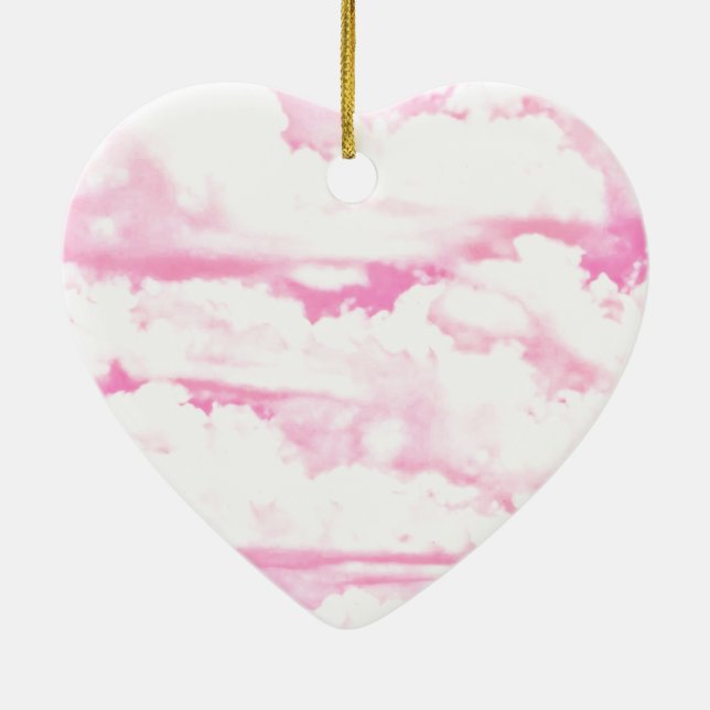 Ornement En Céramique Arrière - plan de mode des nuages roses (Dos)