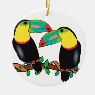 Ornement En Céramique Art d'amour d'oiseau de toucan