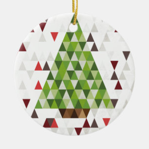 Ornement En Céramique Art géométrique moderne d'arbre de Noël