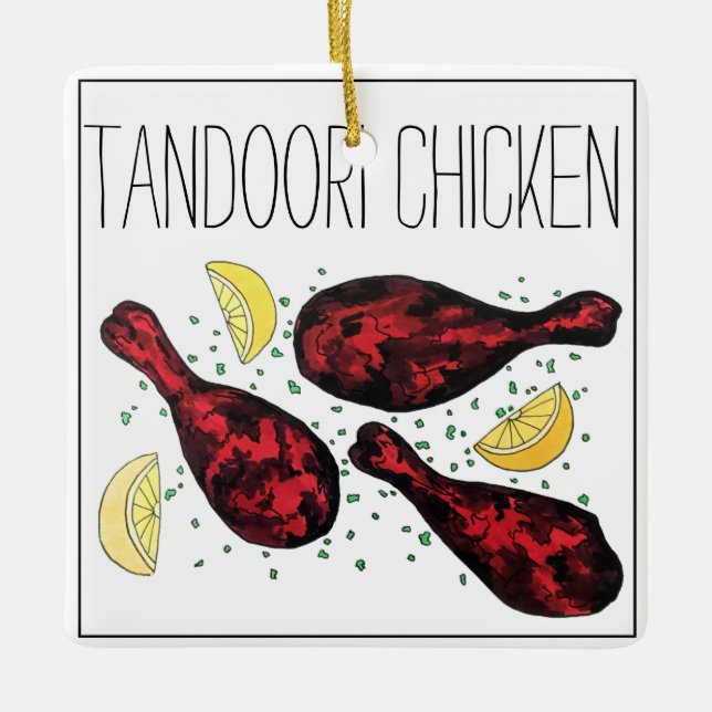 Ornement En Céramique Art indien Tandoori de l'illustration alimentaire  (Devant)