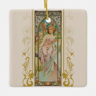 Ornement En Céramique Art Nouveau Alphonse Mucha - Réveil matinal
