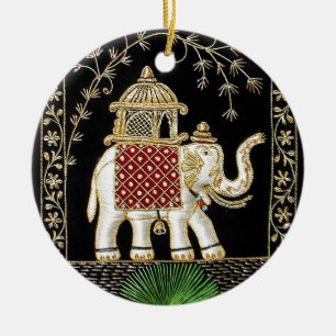 ORNEMENT EN CÉRAMIQUE ART ROYAL DU TOUR ZARI D'ÉLÉPHANT D'ASIE