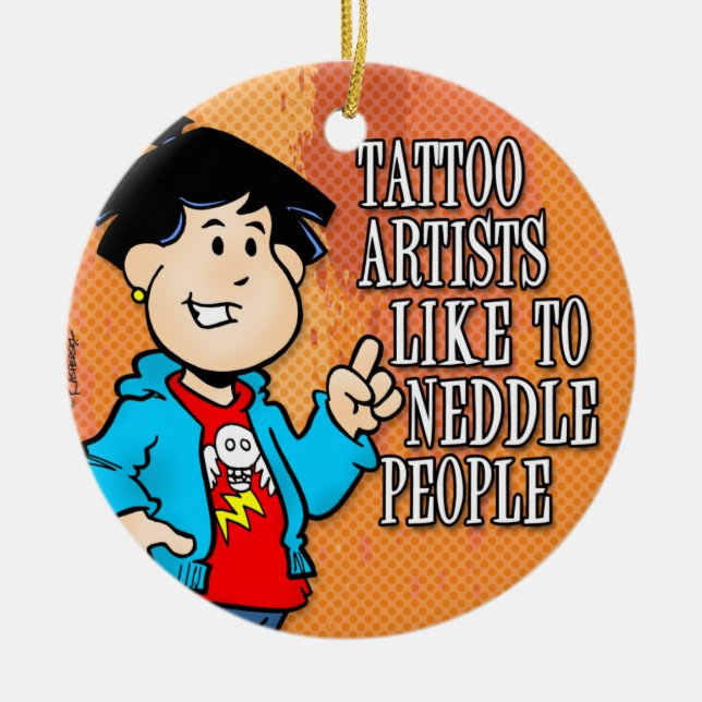 Ornement En Céramique Artiste de tatouage (Devant)