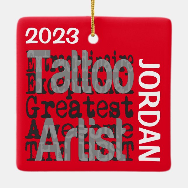 Ornement En Céramique Artiste de tatouage Extraordinaire PERSONNALISÉ (Dos)
