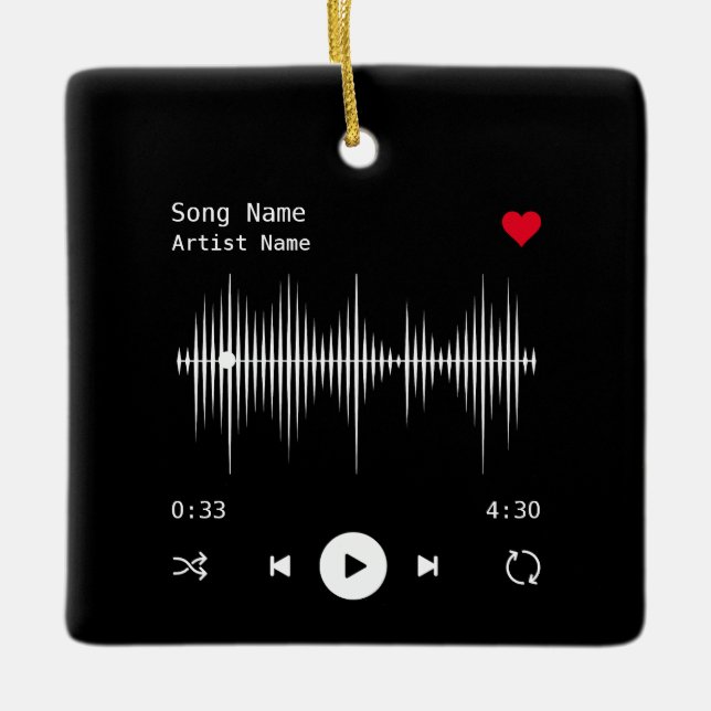 Ornement En Céramique Artiste et chanteur de musique Noir personnalisé (Devant)