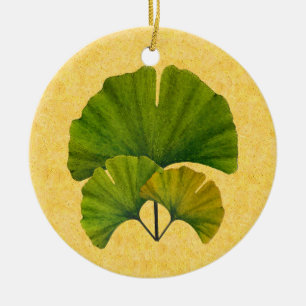 Ornement En Céramique Arts et conception de feuille de Ginkgo de métier