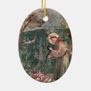 Ornement En Céramique Assisi, le St Francis et les oiseaux