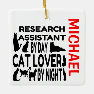 Ornement En Céramique Assistant de recherche Lots Cats CUSTOM