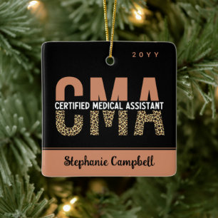 Ornement En Céramique Assistant Médicale certifié CMA personnalisé Leopa