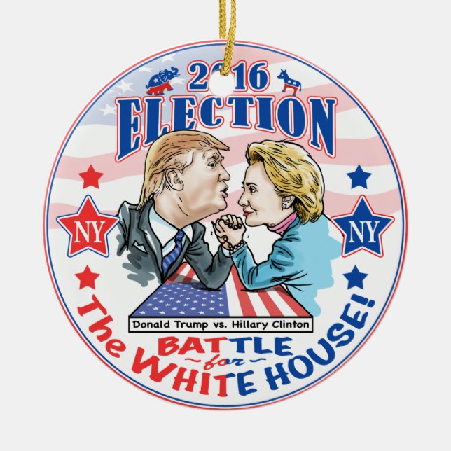 Ornement En Céramique Atout contre Hillary 2016 (Devant)