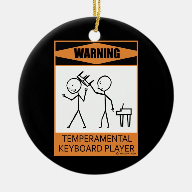 Ornement En Céramique Attention! Lecteur clavier temporaire (Devant)