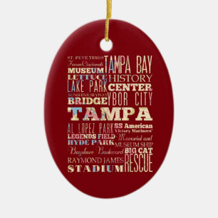 Ornement En Céramique Attractions et endroits célèbres de Tampa, la