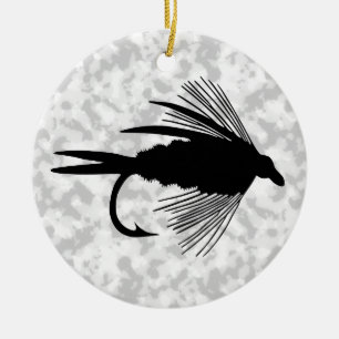 Ornement En Céramique Attrait de pêche de mouche noire