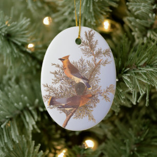 Ornement En Céramique Audubon Cèdre cire oiseau