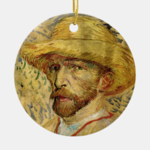 Ornement En Céramique Autoportrait de Vincent van Gogh au chapeau de pai