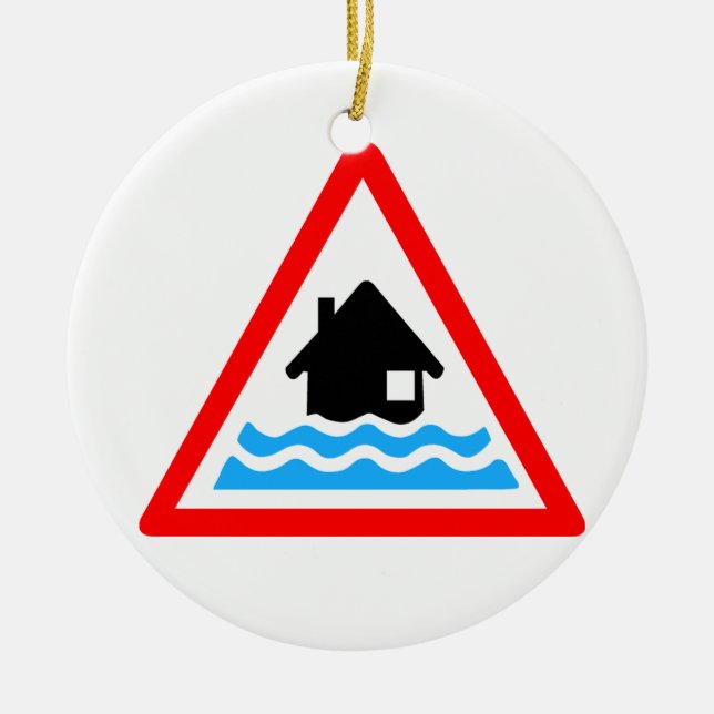 Ornement En Céramique Avertissement d'inondation (Devant)