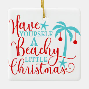 Ornement En Céramique Ayez-vous un petit Noël de plage
