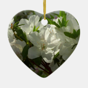 Ornement En Céramique Azalées Blancs Solaires Belles Fleurs De Printemps