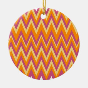 Ornement En Céramique Aztec Tribal ZigZag