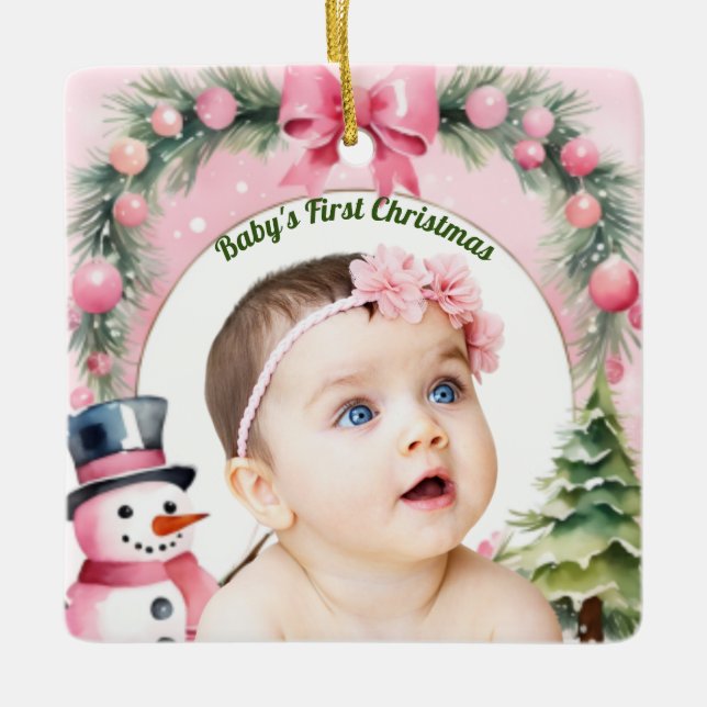 Ornement En Céramique Baby First Christmas (Devant)