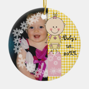 Ornement En Céramique Baby Girl 1er Noël Ornament personnalisé