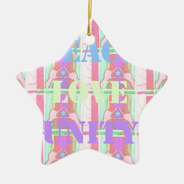 Ornement En Céramique Baby Kids Peace Love Unity Hakuna Matata design.p (Devant)