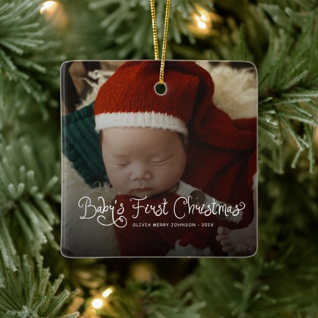 Ornement En Céramique Babys First Christmas  Photo  (Arbre)