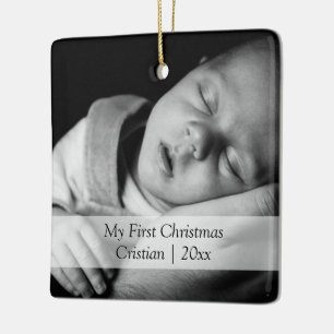 Ornement En Céramique Babys Modèles photo personnalisés Premier Noël